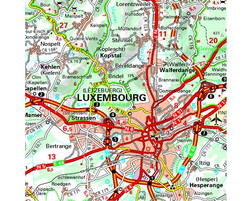 Carte Grand Duché De Luxembourg Michelin - 