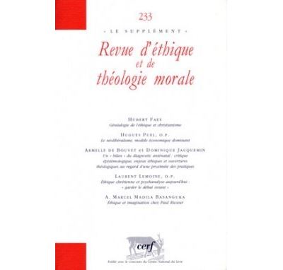 Revue d'éthique et de théologie morale Supplément 233
