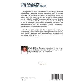 Code de l'arbitrage et de la médiation OHADA