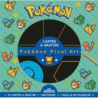 Pokémon - Cartes à gratter Pixel - Pikachu, Bulbizarre, Salamèche, Carapuce