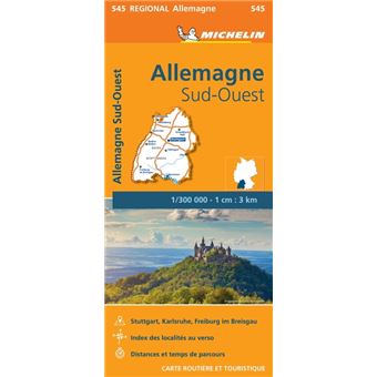 carte michelin allemagne ouest Cr 545 allemagne sud ouest Échelle 1:300 000   broché   Michelin 