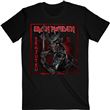 T-Shirt Noir Iron Maiden Senjutsu Cover Distressed Red