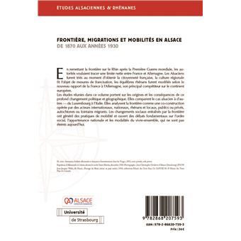 Frontière, migrations et mobilités en Alsace de 1870 aux années 1930