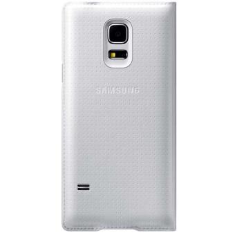 Samsung Flip Cover EF-FG800B - Étui à rabat pour téléphone portable - blanc scintillant avec motif poinçon - pour Galaxy S5 Mini