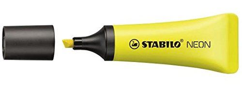 Lot de 2 - STABILO Surligneur NEON, Pointe biseaut&eacute;e 5 mm, Jaune fluo