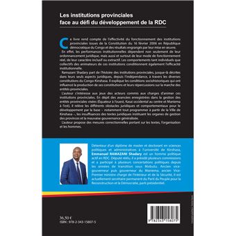 Les institutions provinciales face au défi du développement de la RDC