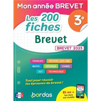 Mon Année Brevet Les 200 fiches Brevet 3e