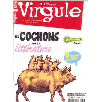 Virgule N°172 Le cochon dans la littérature - avril  2019