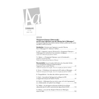 Changement d'époque : l'Allemagne face à l'agression de l'Ukraine par la Russie