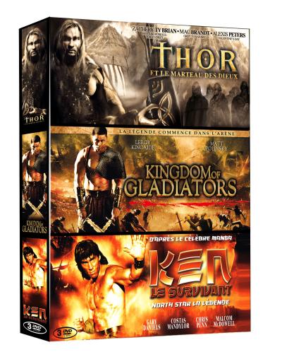 Thor et le marteau des Dieux - Kingdom of gladiators - Ken le survivant - Coffret