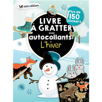 Livre à gratter avec autocollants - L'hiver