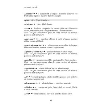 Dictionnaire alimentaire des coliques néphrétiques calciques