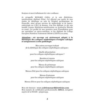 Dictionnaire alimentaire des coliques néphrétiques calciques