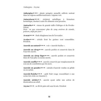 Dictionnaire alimentaire des coliques néphrétiques calciques