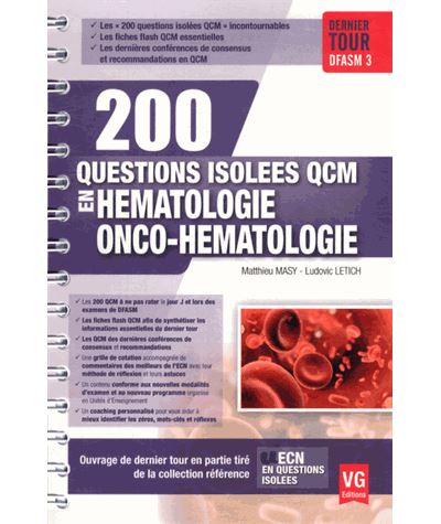 200 questions isolées QCM en onco-hématologie