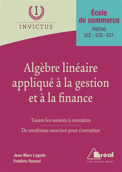Algèbre linéaire appliqué à la gestion et à la finance
