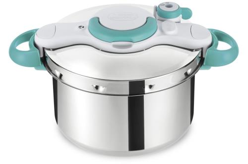 Autocuiseur Seb Clipso Minute Sasy avec Livre de recettes 9L Argent et Turquoise