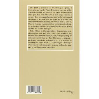 L'évolution de la mécanique et autres textes
