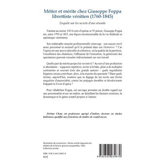 Métier et mérite chez Giuseppe Foppa