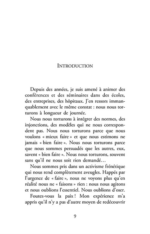 Foutez Vous La Paix Et Commencez A Vivre Broche Fabrice Midal Achat Livre Fnac