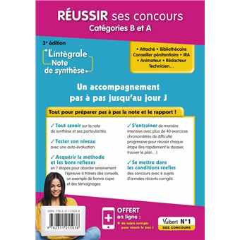 L'intégrale de la Note de synthèse - Catégories B et A - Méthode en 7 étapes et entraînements progressifs