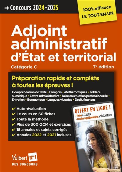 Concours Adjoint administratif d'Etat et territorial - Préparation rapide et complète à toutes les épreuves !