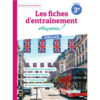 Les fiches d'entraînement effaçables anglais 3e