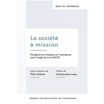 La société à mission. perspectives critiques sur l'entreprise sous l'angle de