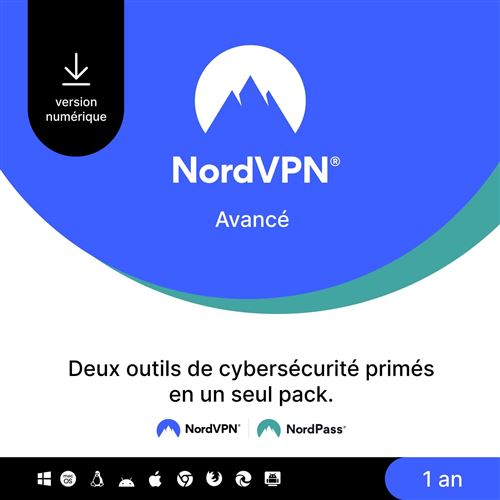 Pack de cybersécurité NordVPN Avancé 1 an