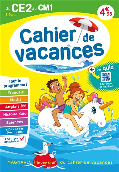 Cahier de vacances 2020 du CE2 vers le CM1 8-9 ans