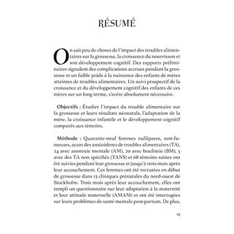 Rôle des troubles alimentaires pendant la grossesse