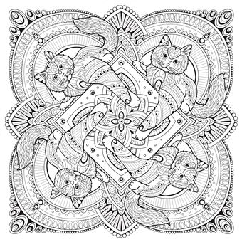 Mandalas à colorier : chats