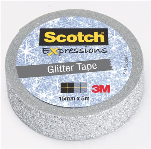 Ruban pailleté 3M Scotch Expressions Gris 5 m