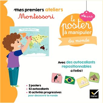 Coffret Montessori poster à manipuler du monde