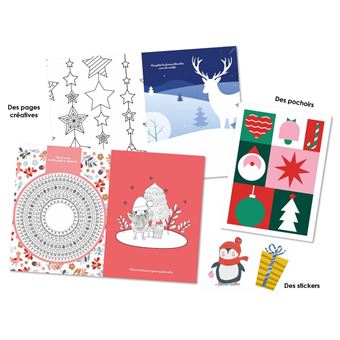 Mes jolis pochoirs de Noël - Des stickers pailletés, des pochoirs à détacher, des motifs à découper,