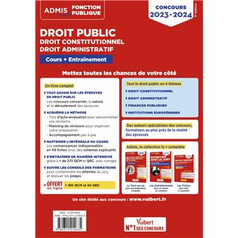 Droit public - Droit constitutionnel - Droit administratif - Cours et entraînement -  Catégories A et B
