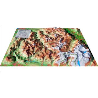 Carte en relief des Portes du Soleil