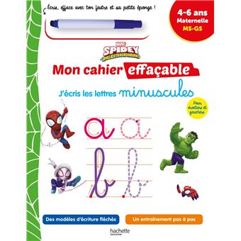 Disney - Spidey et ses amis extraordinaires  - Mon cahier effaçable - J'écris les minuscules