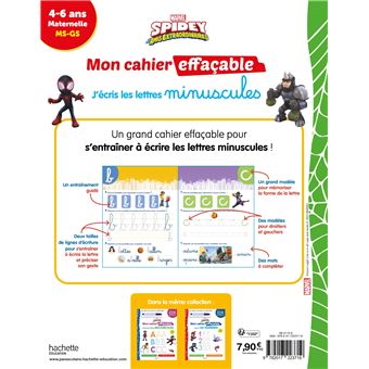 Disney - Spidey et ses amis extraordinaires  - Mon cahier effaçable - J'écris les minuscules