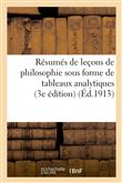 Résumés de leçons de philosophie sous forme de tableaux analytiques : à l'usage