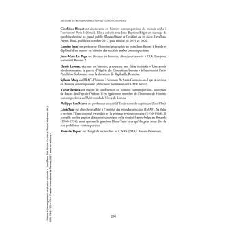 Histoire du renseignement en situation coloniale