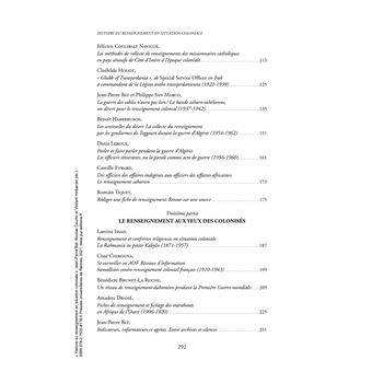 Histoire du renseignement en situation coloniale