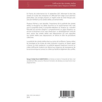 L'efficacité des sûretés réelles conventionnelles dans l'espace OHADA