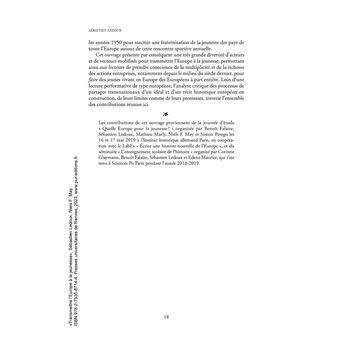 Transmettre l'Europe à la jeunesse