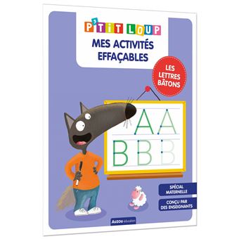 Mes activités effaçables p'tit loup - lettres bâtons