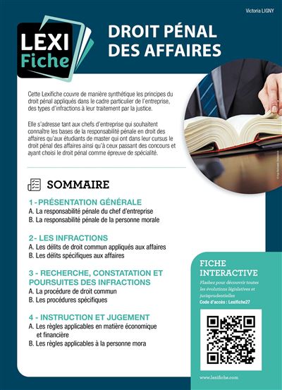 Droit pénal des affaires - Victoria Ligny - broché
