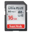 Carte Mémoire Sandisk ultra PLUS SDHC 16Go 80Mo/seconde UHS-I