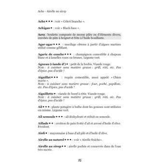 Dictionnaire alimentaire de la gastrite