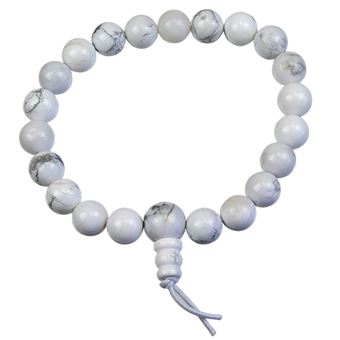Bracelet mala tibétain - Howlite Blanche