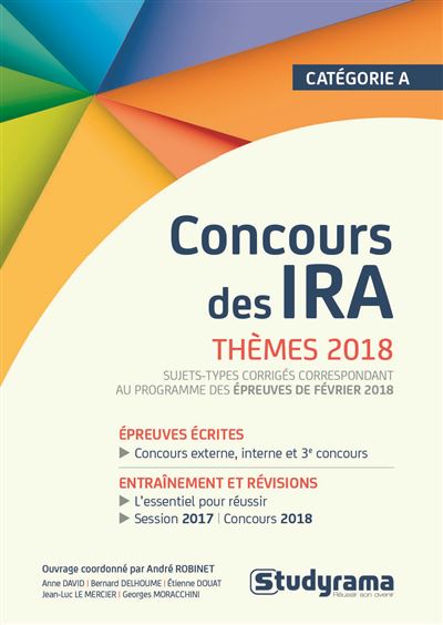 Concours des IRA Thèmes 2018, Catégorie A